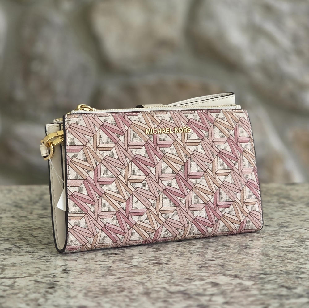 Michael Kors Jet Set Logo Double Zip Wristlet